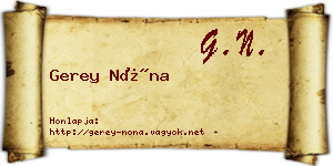 Gerey Nóna névjegykártya